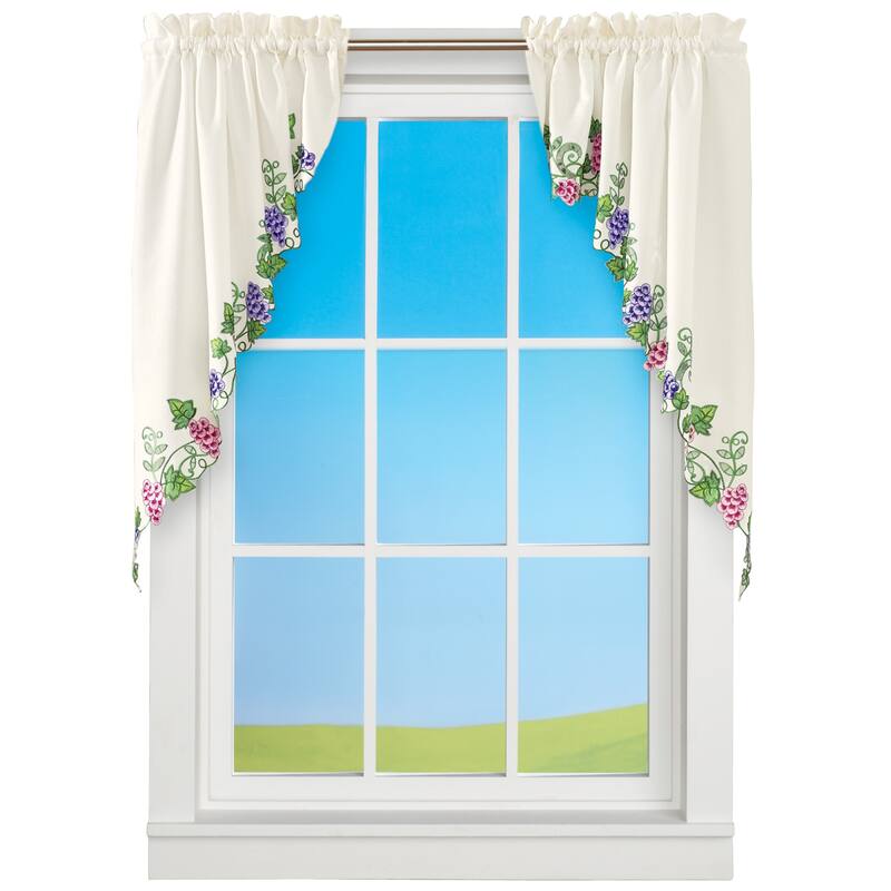 Vineyard Grapes Embroidered Curtains