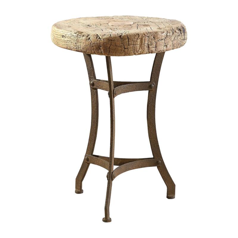 Stonehenge Reclaimed Pine & Iron Tripod Martini End Table