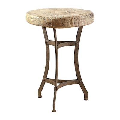 Stonehenge Reclaimed Pine & Iron Tripod Martini End Table