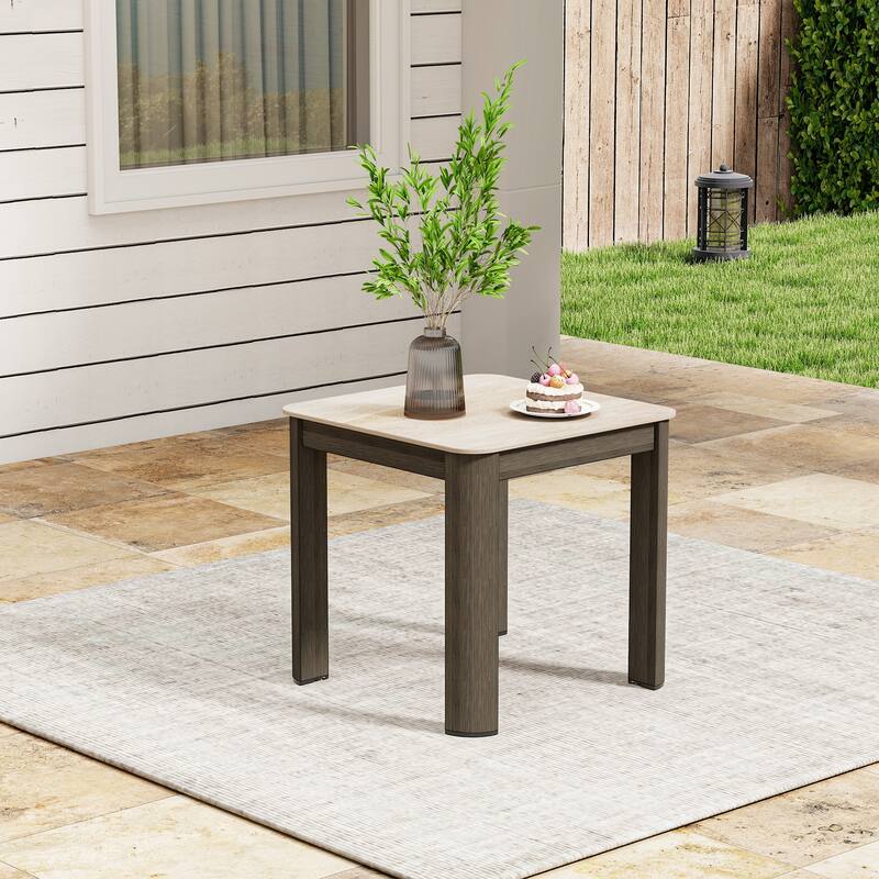 Nimbus 1-Piece Brown Aluminum Outdoor Side Table - 19 x 19