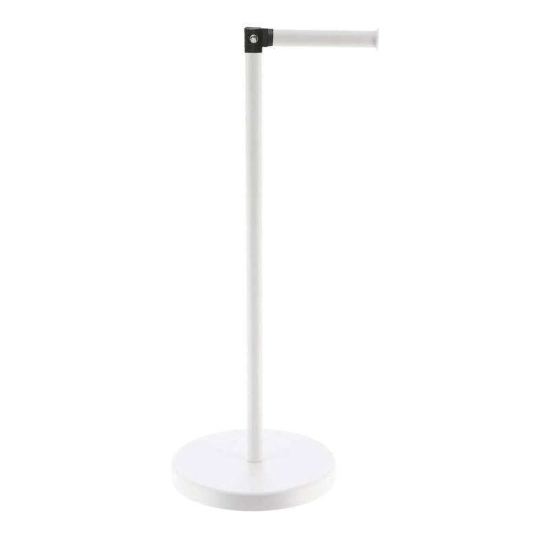 Sleek Toilet Paper Holder with Folding Arm and Reserve Compact Freestanding Metal Holder - Diameter 8 inches X 22" H