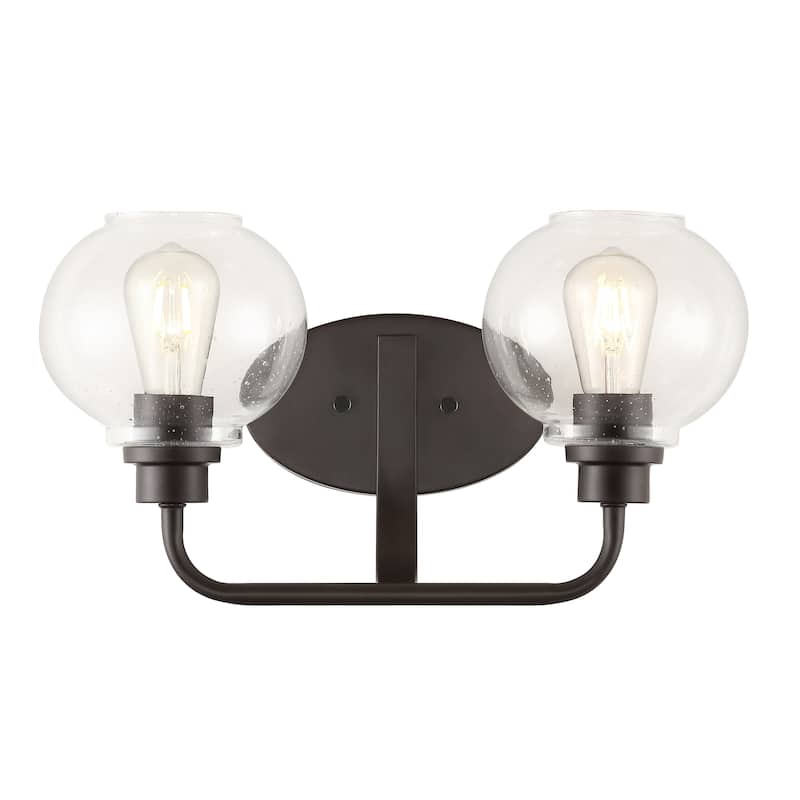 Staunton Iron/Seeded Glass Cottage Rustic LED Vanity Light, by JONATHAN Y