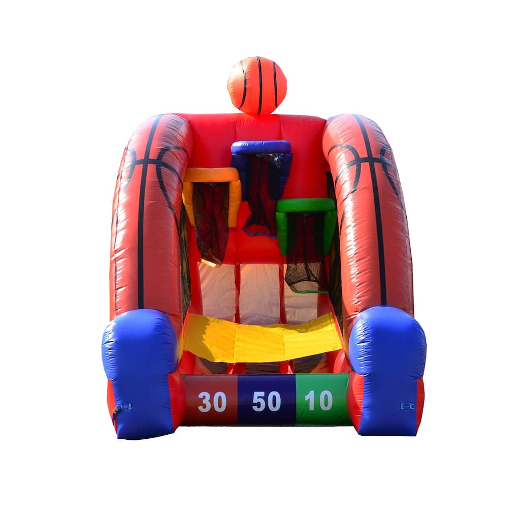 JumpOrange Commercial Grade Inflatable Basketball Game with Foam Basketballs & Air Blower, Kids & Adults Outdoor Play