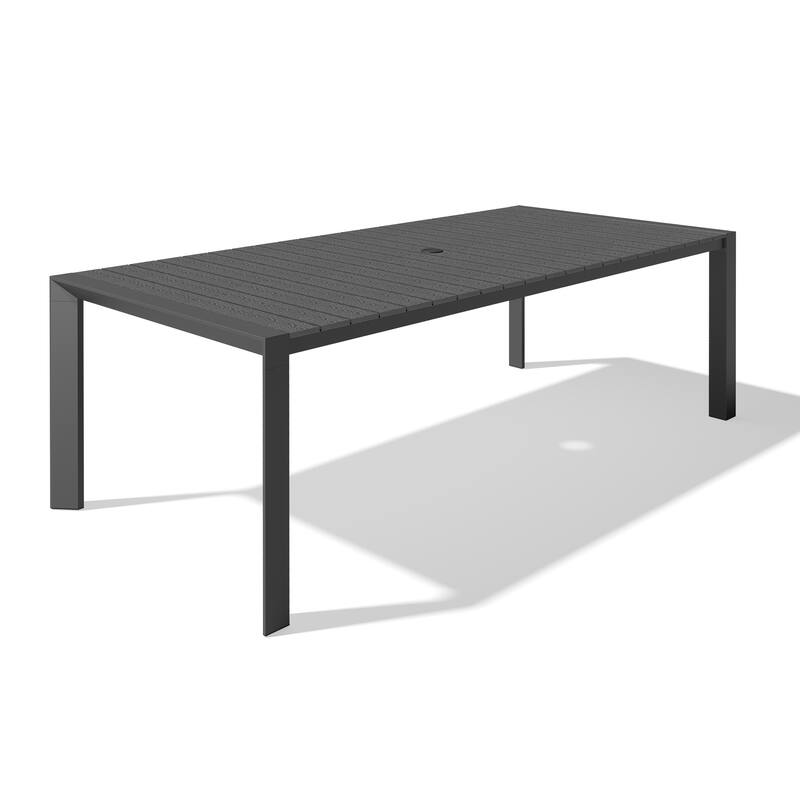 Pellebant Premium Outdoor Patio Aluminum Dining Table with Umbrella Hole