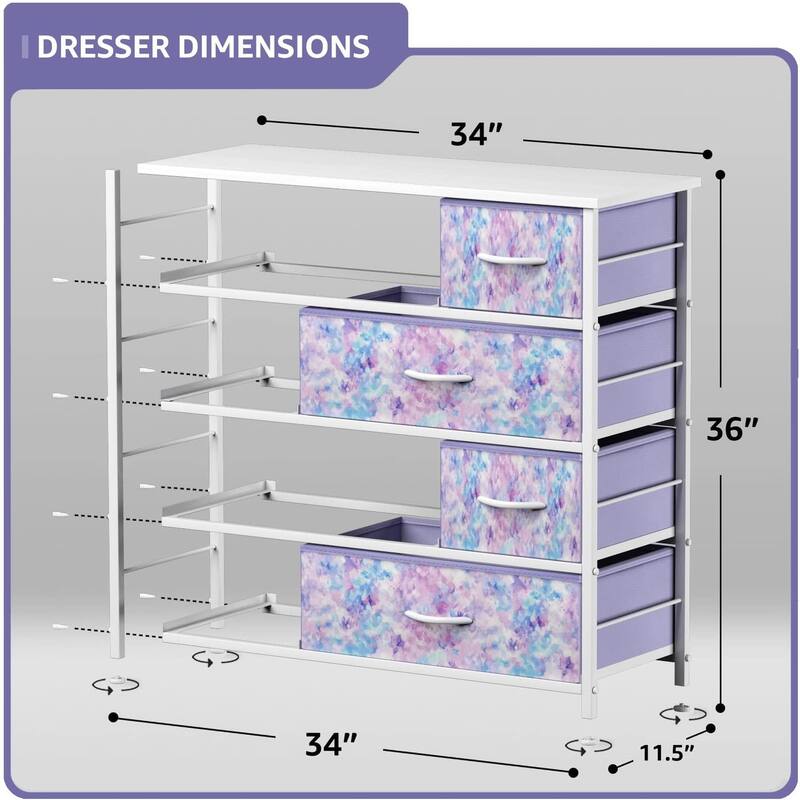 Dresser w/ 8 Drawers Furniture Storage & Night Stand Table for Bedroom