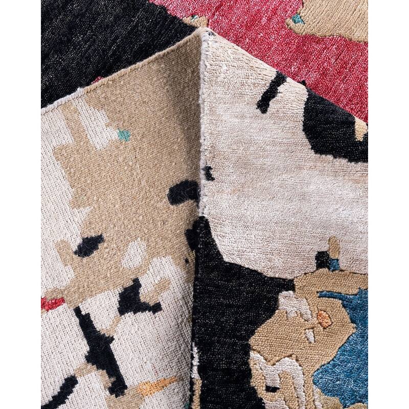 Modern One-of-a-Kind Hand-Knotted Area Rug - Brown, 8' 0" x 9' 10" - 8' 0" x 9' 10"