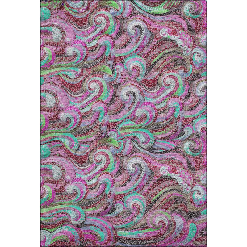 Premium Washable Super Soft Contemporary Mosaic Wave Mayfield Rug