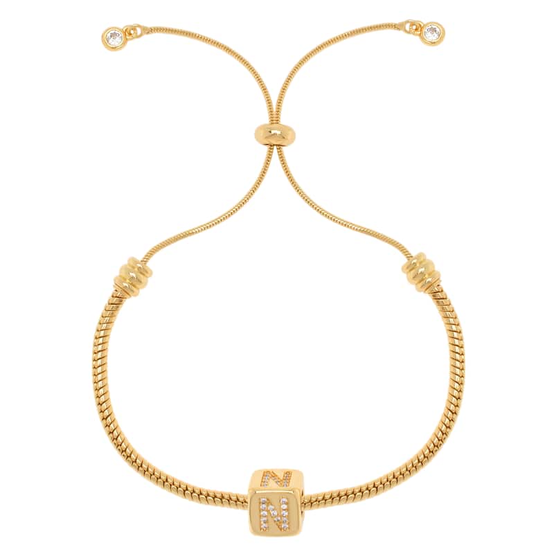 Victoria Townsend Gold Plated Initial Adjustable Bracelet - N