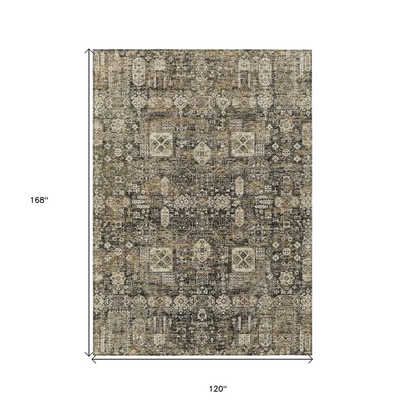 HomeRoots Oriental Transitional Rectangle Outdoor Rug