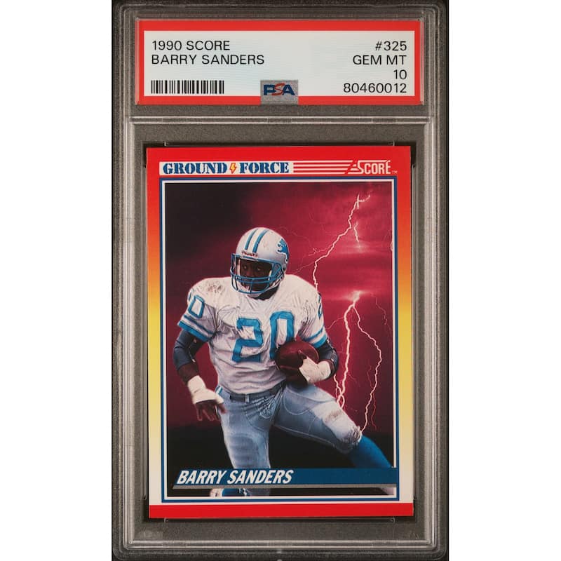 Barry Sanders 1990 Score Ground Force Football Card #325 Graded PSA 10 - 8'6" x 11'6"