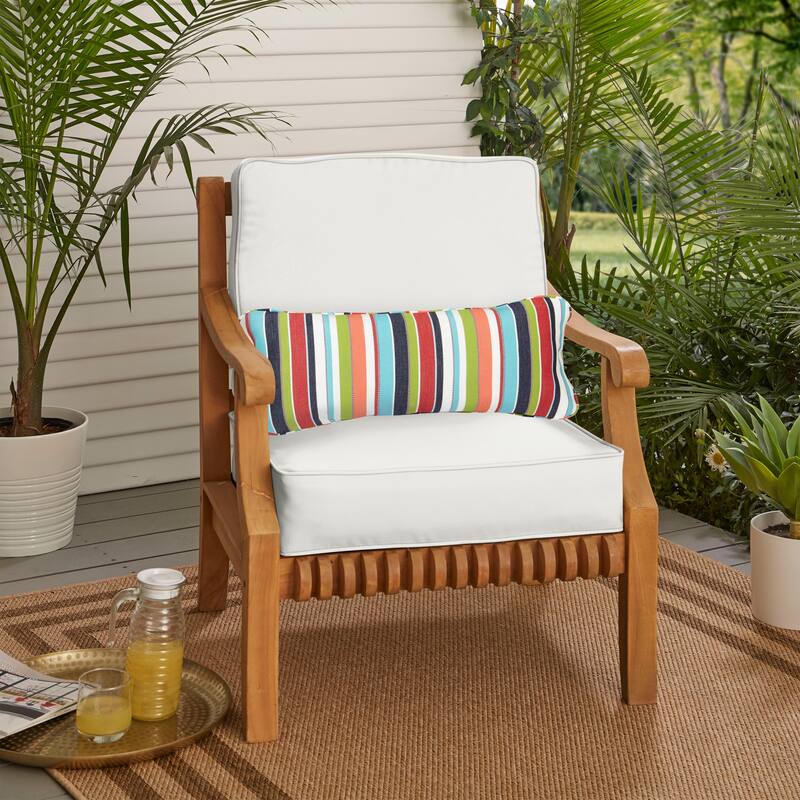 Sorra Home Oakley Sunbrella Solid Indoor/ Outdoor Corded Chair Cushion Set and Lumbar Pillow