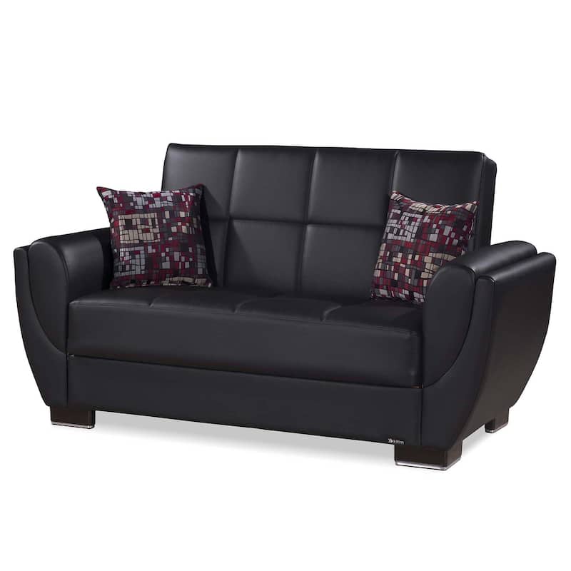 Collection Upholstered Convertible Loveseat With Storage