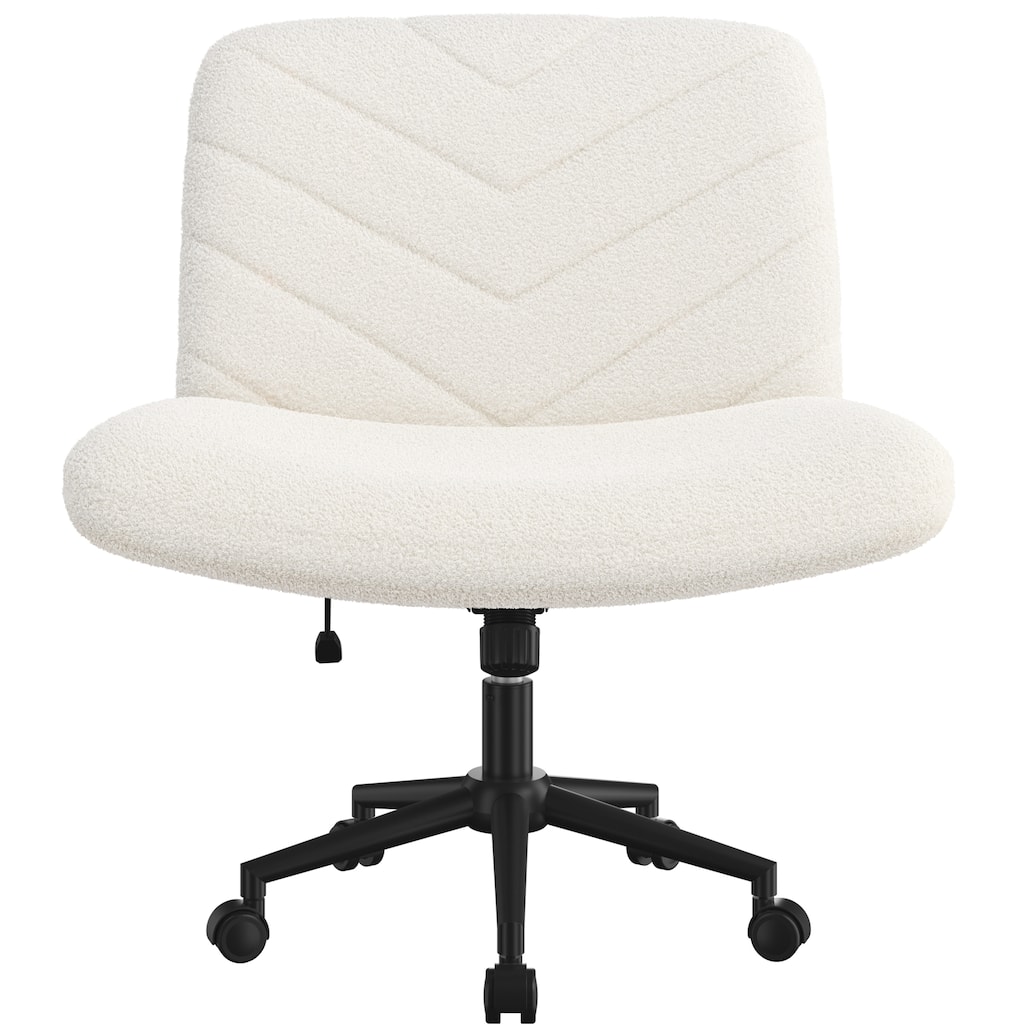 Yaheetech Boucle Swivel Desk Chair Office Chair with Wheels for Home Office Study Bedroom