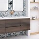 preview thumbnail 113 of 148, Floating Bathroom Vanity with Integrated Resin Top