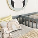 preview thumbnail 36 of 45, Twin Size Kids Bed Frame, Double Twin Floor Bed with Fence Guardrails