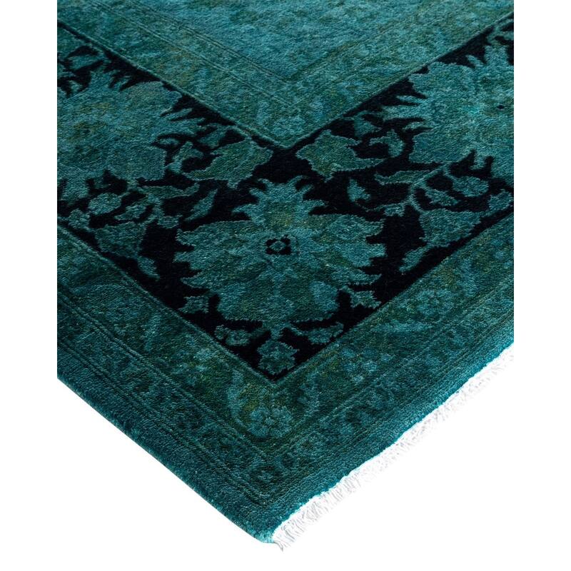 Overdyed, One-of-a-Kind Hand-Knotted Area Rug - Blue - 6' 1" x 9' 1"
