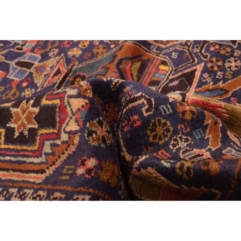 ECARPETGALLERY Hand-knotted Teimani Navy Wool Rug - 3'7 x 6'9