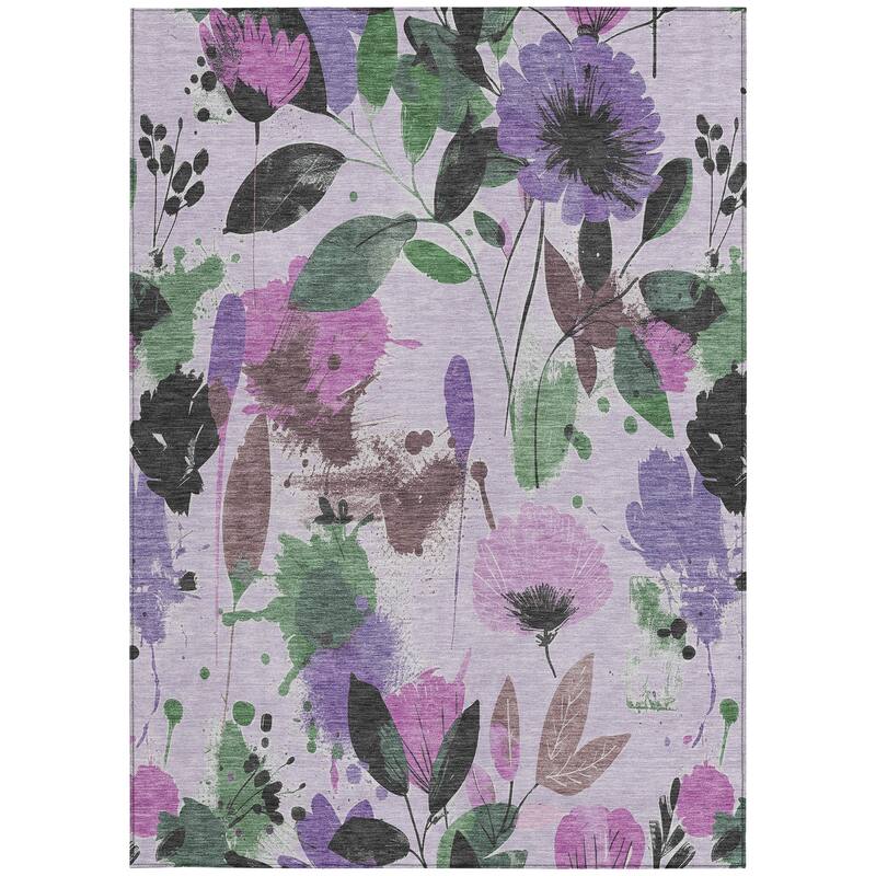 HomeRoots Floral Transitional Rectangle Outdoor Rug