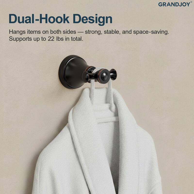 GRANDJOY 4-Piece Bathroom Hardware Set with 23-Inch Single Towel Bar and Shelf Toilet Paper Holder