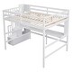 preview thumbnail 8 of 22, Kid-Friendly Design Full Size Loft Bed with Desk and Drawers
