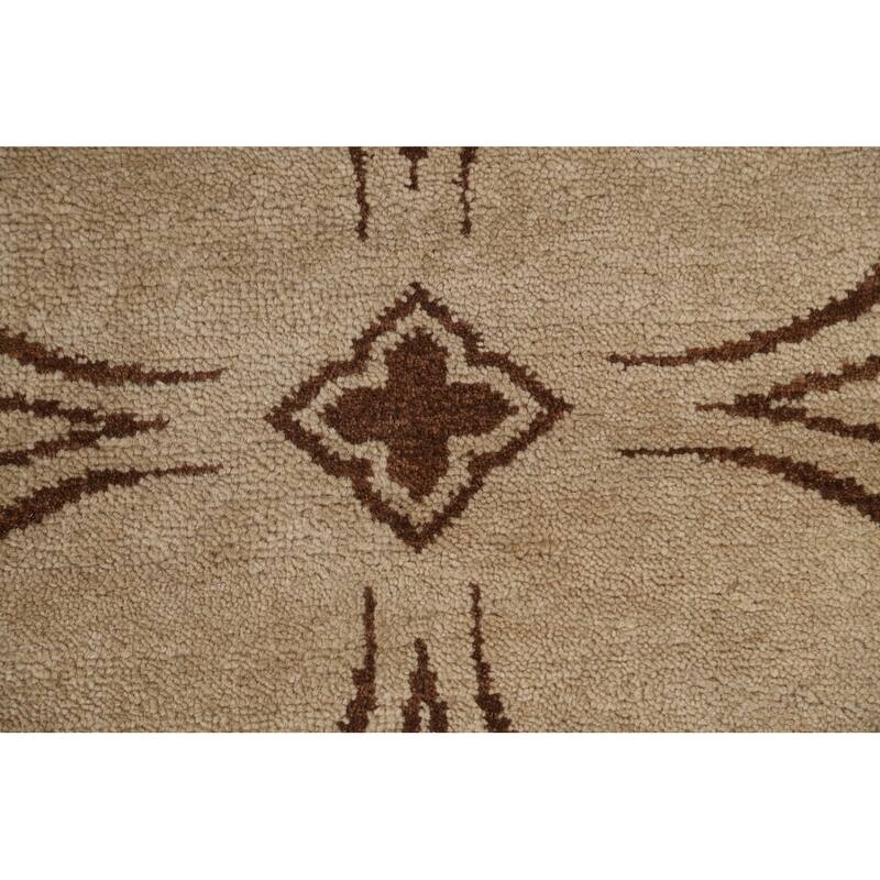 Hand Knotted Oriental 100% Wool Carpet Modern All-Over Beige & Ivories Art & Craft Area Rug - 10' 1'' X 8' 2''