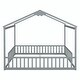 preview thumbnail 45 of 56, Double Twin House-Style Floor Bed with Fence and Guardrails, No Door
