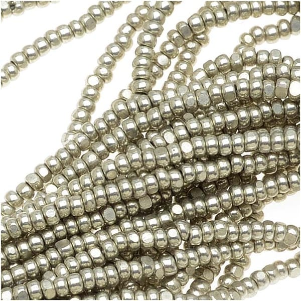 Czech Single Cut Charlotte Seed Beads 13/0 Metallic Grey Terra 1/2 Hank. Opens flyout.