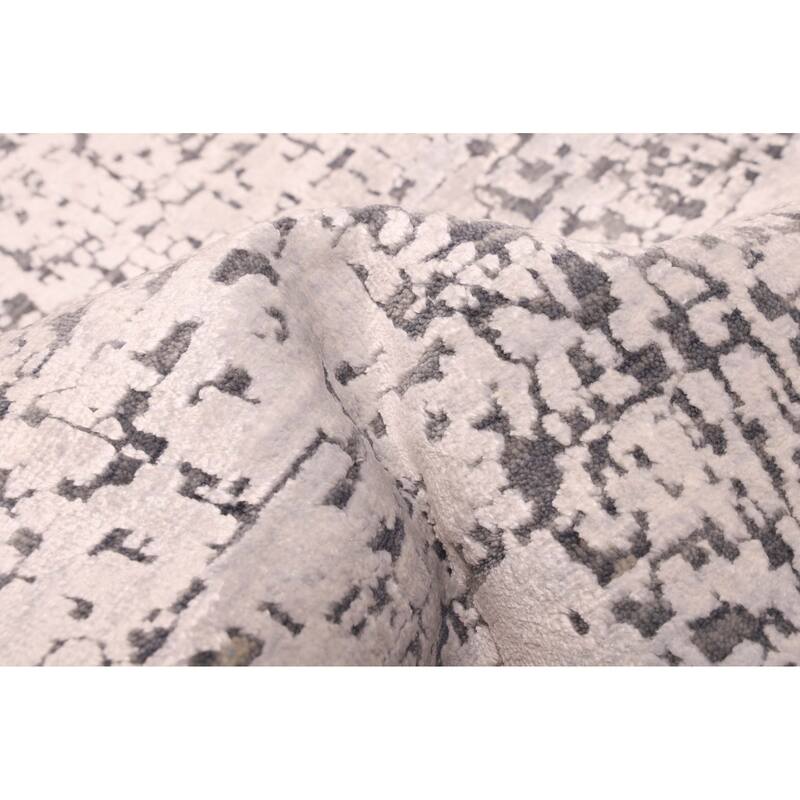 ECARPETGALLERY Hand-knotted Legacy Silver Silk, Wool Rug - 2'5 x 11'11