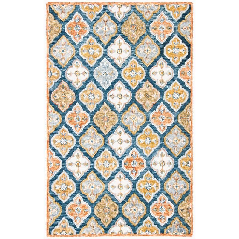 SAFAVIEH Handmade Suzani Shireen Bohemian & Eclectic Wool Rug - 5' x 8' - Blue/Green