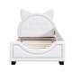 preview thumbnail 23 of 22, Teddy Fleece Twin Size Upholstered Daybed w/ Ears Shaped Headboard