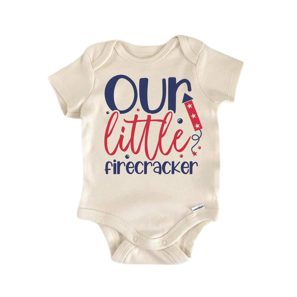 July 4th Little Firecracker - Baby Boy Girl Clothes Infant Bodysuit Funny Cute Newborn