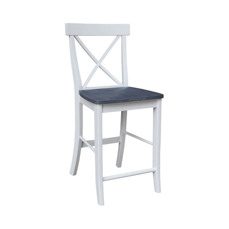 36 in Solid Wood Round Top Pedestal Counter Height Dining Table with 4 Stools