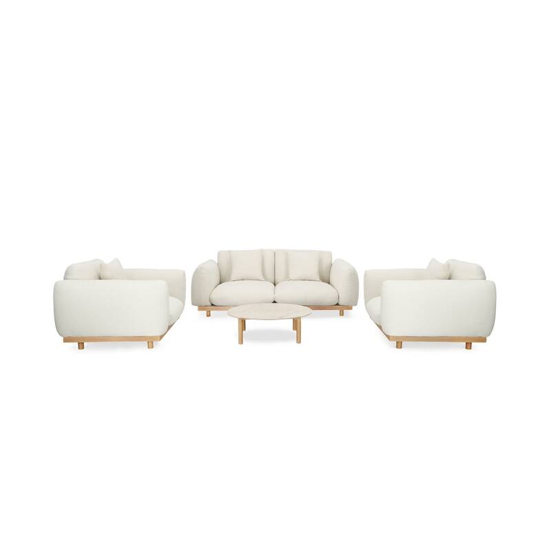 Studio London 4 Piece Outdoor Garden Sofa Set Aluminium Wood Effect