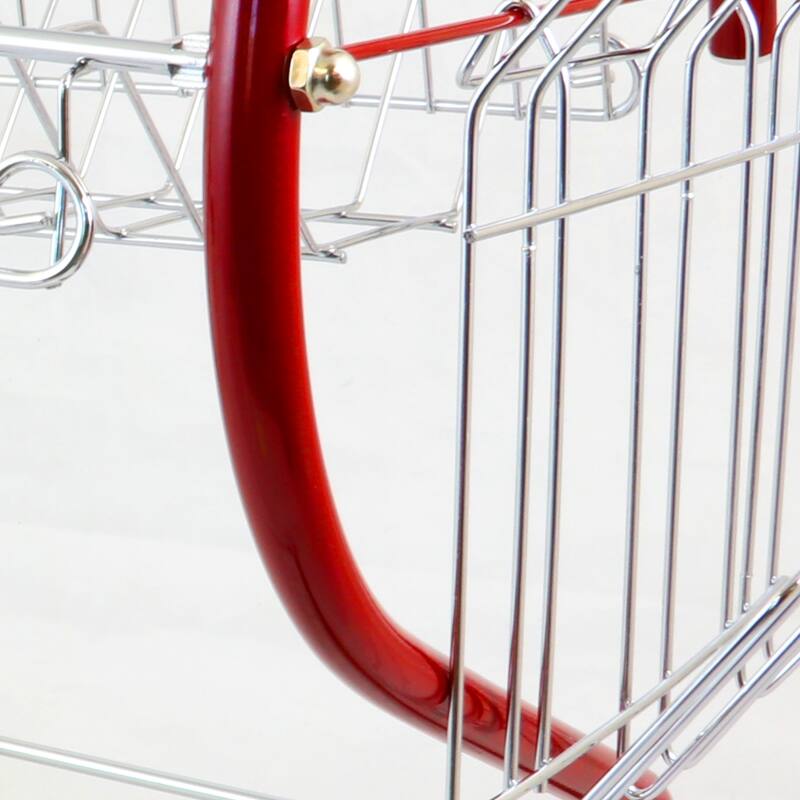 Better Chef DR-165R, 16-Inch, 2-Tier, Chrome Plated Dishrack in Red