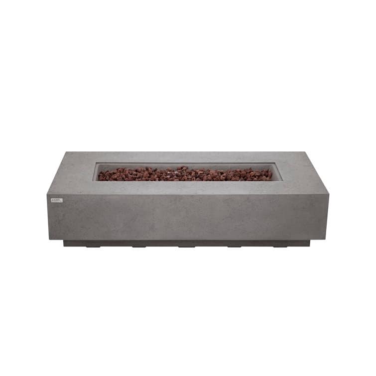 Savanah 72" Rectangular Outdoor Travertine Fire Pit Table by AMS Fireplace
