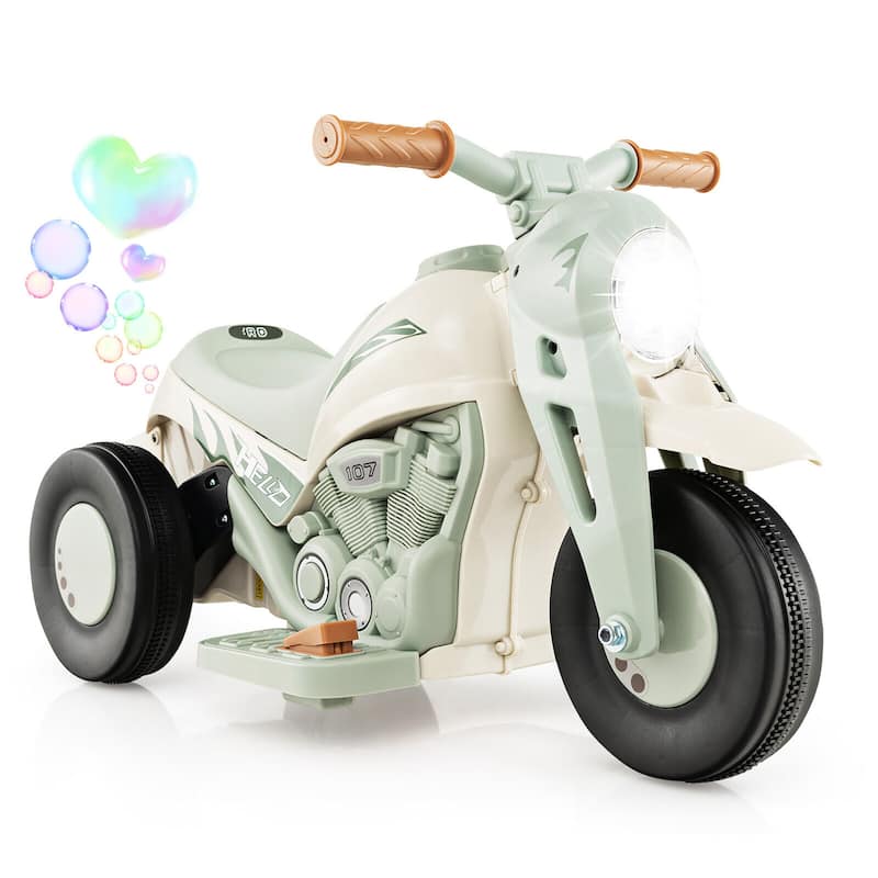 Gymax 6V Kids Bubble Car Electric Ride on Motorcycle w/ Music Button & - Beige