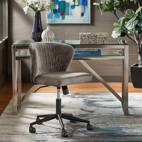 Sayu Curved Back Velvet Wave Pattern Office Chair by iNSPIRE Q Modern