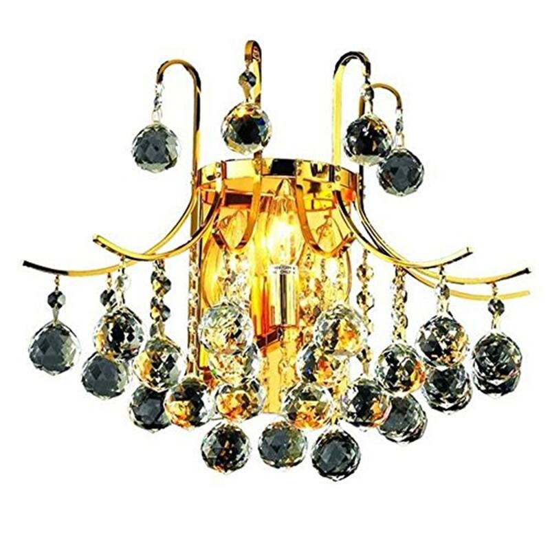 Crystal Wall Sconce 3-Light Gold Clear Crystal Sconce Modern Wall Lighting Decor - 14