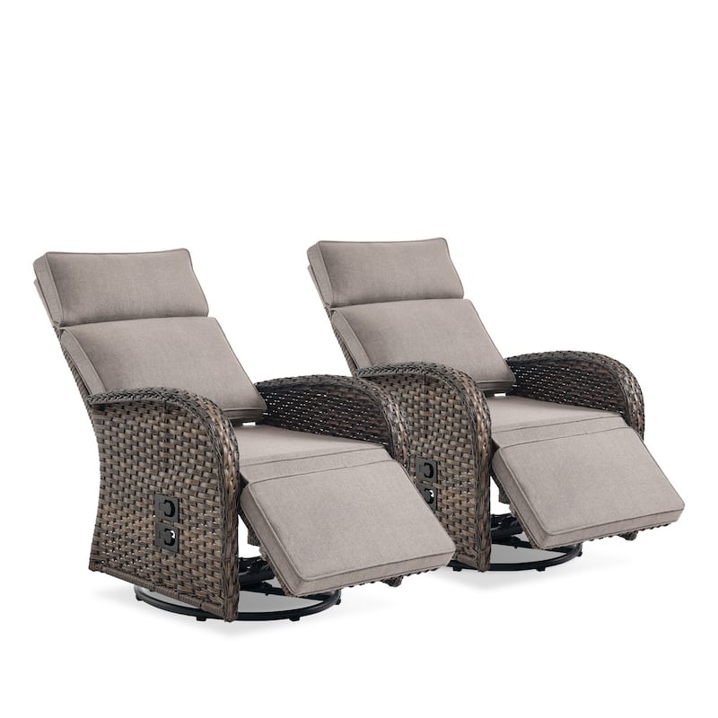 Pocassy Reclining Patio Chair with Adjustable Backrest
