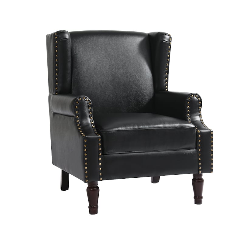 Wingback Accent Chair Nailhead Trim Living Room Reading Chair