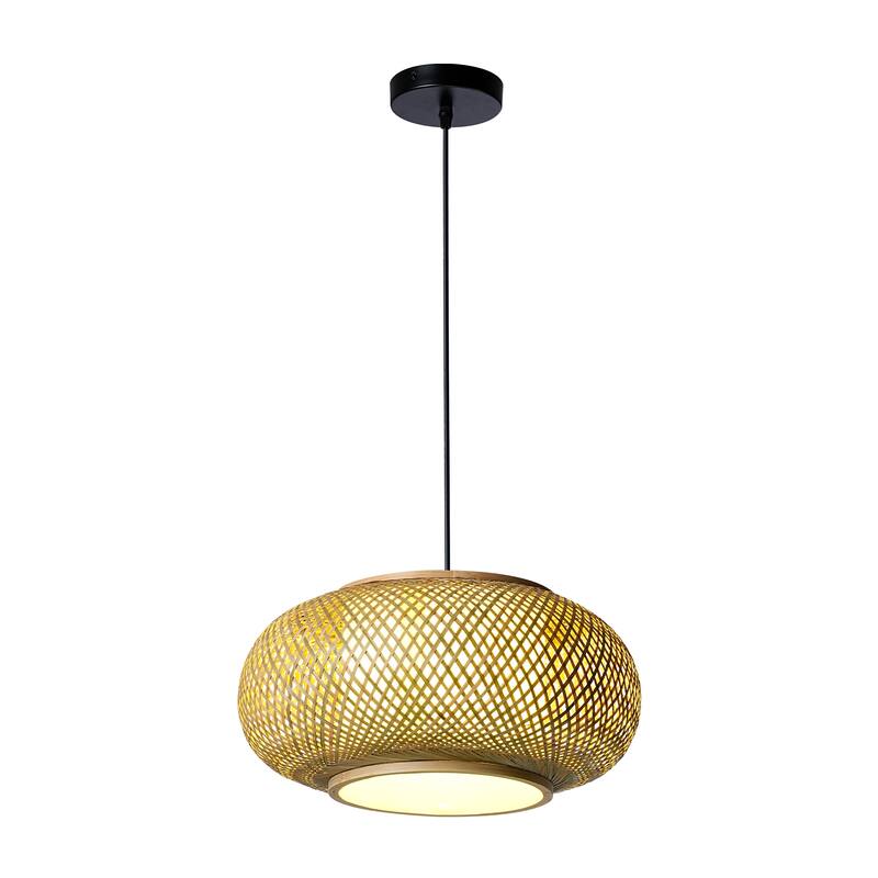 Asian Fusion Hot Pot Bamboo Braid/Woven Lighting/Rattan Natural/Wicker Handmade/Cane ceiling Light