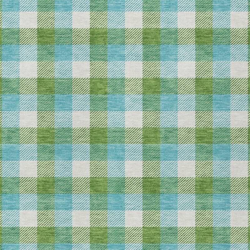 HomeRoots Plaid Transitional Rectangle Outdoor Rug
