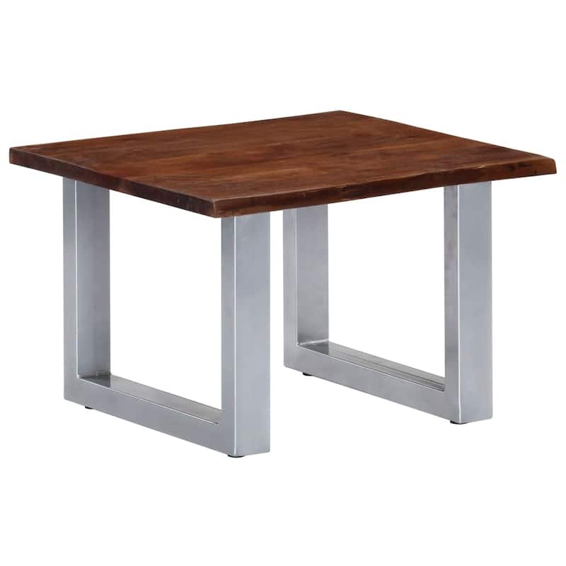 vidaXL Coffee Table Brown and silver - 23.6"x23.6"x15.7" (L x W x H)