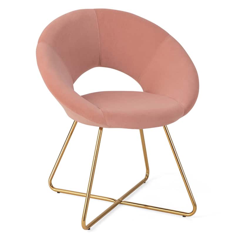 Costway Modern Velvet Accent Chair Upholstered Vanity Leisure Chair
