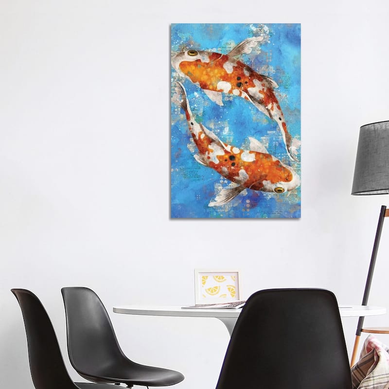 iCanvas "Koi Fishes Blue" by Durro Art Canvas Print - 40x26x1.5