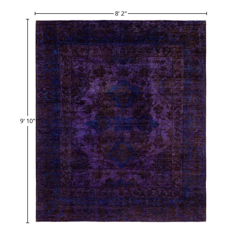 Overdyed One-of-a-Kind Hand-Knotted Area Rug - Purple - 8' 2" x 9' 10"