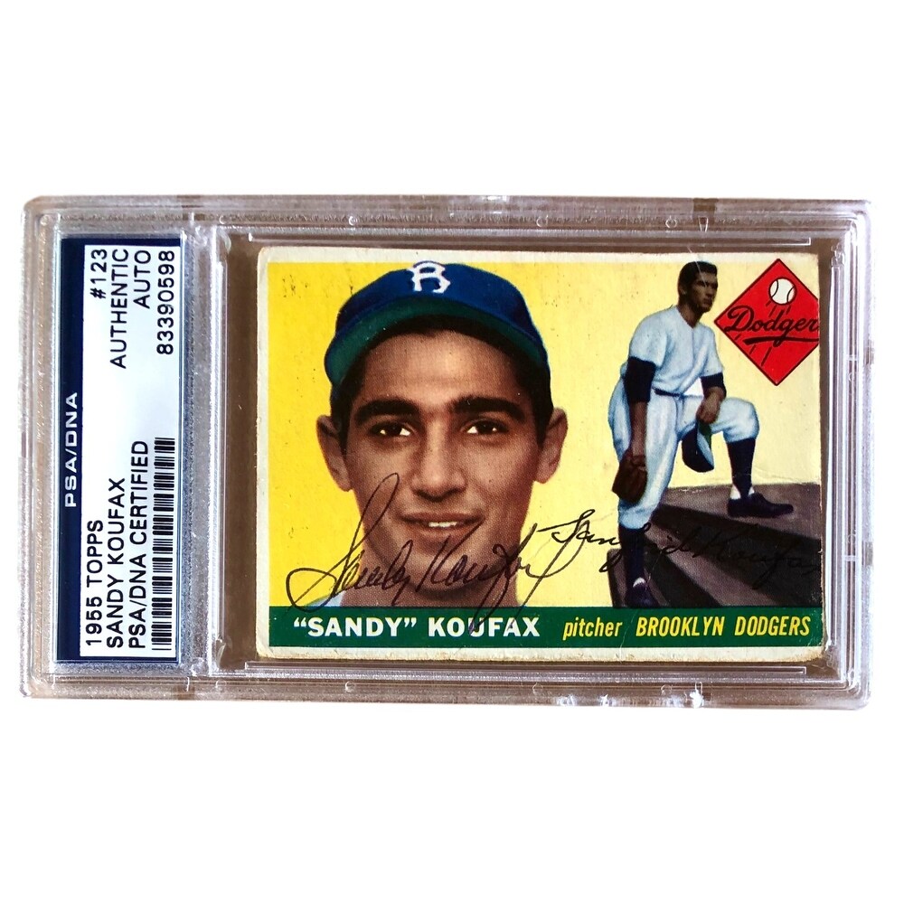 Shop Sandy Koufax Signed 1955 123 Topps Brooklyn Dodgers Rookie