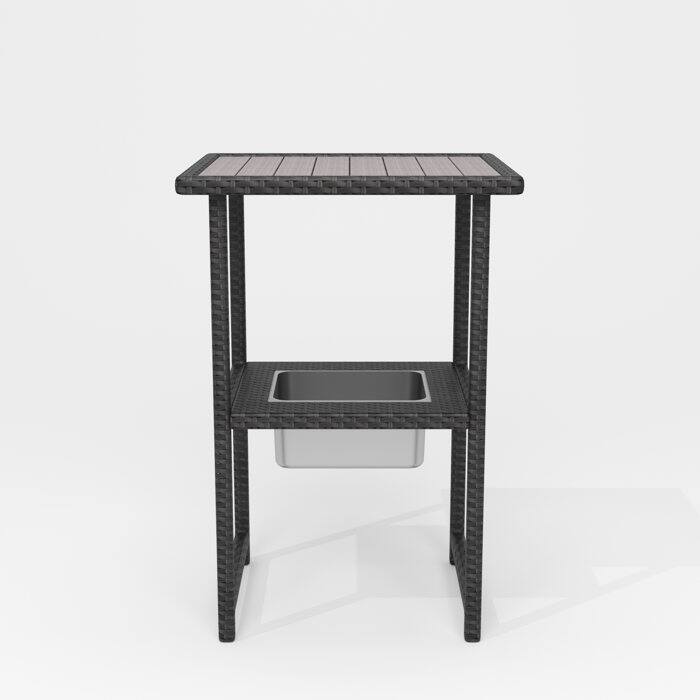 Rectangular 21.7'' L x 24.6'' W Outdoor Bar Table