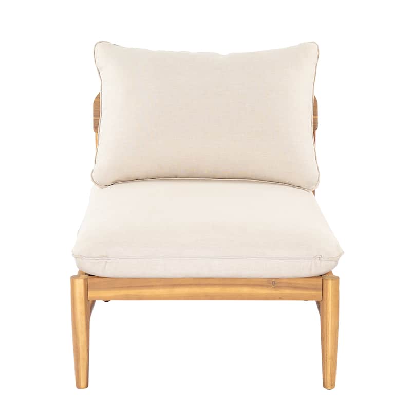 Christopher Knight Home - Terassi 5-Piece Acacia Wood Outdoor L-Shaped Sectional Sofa Set with Ottoman, Light Teak Finish