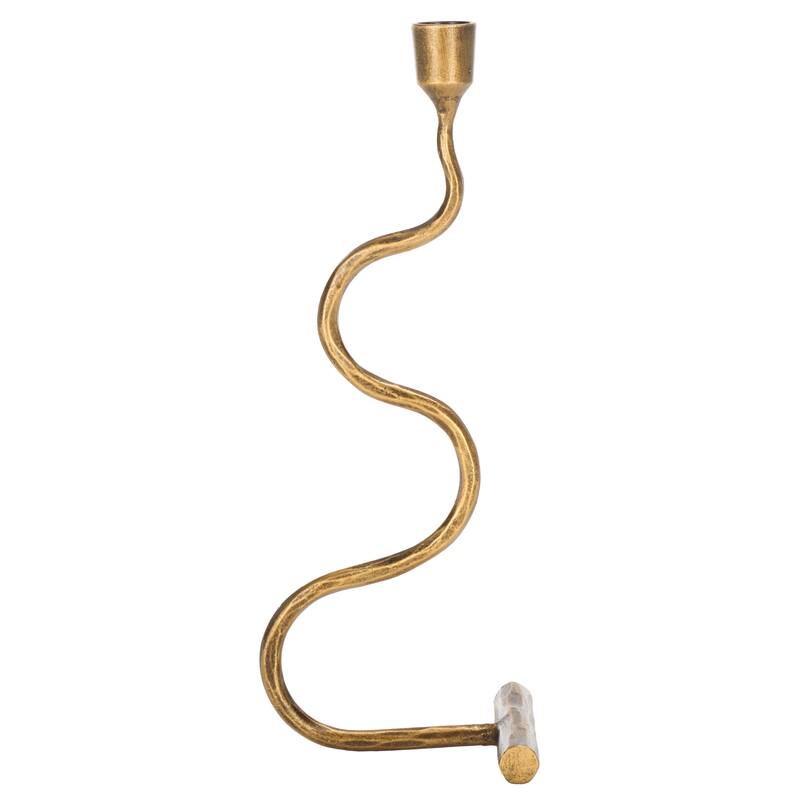 SAFAVIEH Home Zobi Gold Solid Metal Tapered Candlestick Set of 2